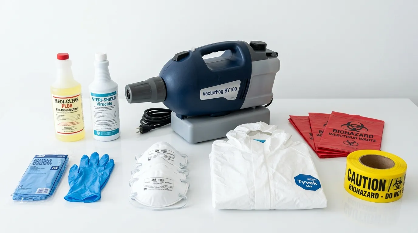 Professional biohazard remediation crew working in Collinsville